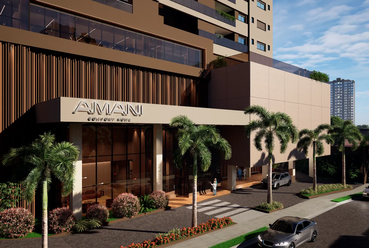 Fachada do Amani Comfort Home, no bairro Goiabeiras